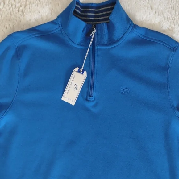 Southern Tide, Size M,Men's Blue Quarter-Zip Sweater - Picture 16 of 17
